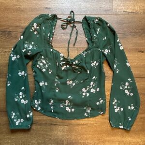 Abercrombie & Fitch Green Floral Blouse